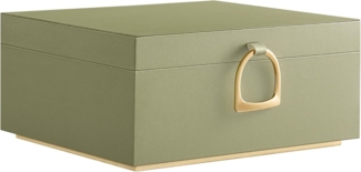 SONGMICS Schmuckkästchen 2 Ebenen, Schmuckkasten mit Griff, flexibles Schmucktablett, Schmuckbox, Schmuckaufbewahrung, schwebender Effekt, 20,5 x 24 x 11 cm, Weihnachten, lorbeergrün JBC165C02