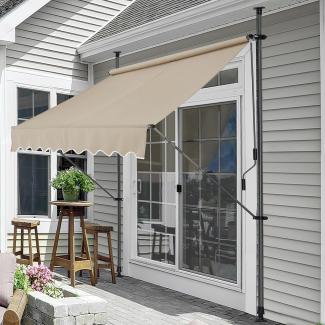 Klemmmarkise 250 x 120 x 200-300cm Markise Balkonmarkise -ohne Bohren- Protec