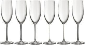 JAMIE OLIVER Gläser-Set 6er Set Kristall Champagnergläser 250ml stoßfest Champagnerglas Glas, robust und langlebiges Material, Jamie Oliver Champagner Sektglas Prosecco Schaumweinglas Champagne