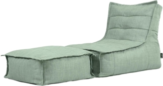 icon Sitzsack Sitzsackgarnitur mit Liege und Fußhocker „Dolce“ (Spar-Set, 1 x Sitzsack, 1 x Fußhocker), 75x75x96cm, Made in Germany, UV-beständig, wetterfest