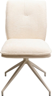 Kare Design Drehstuhl Hilla, Weiß, Esszimmerstuhl, Polsterstuhl, 49 cm Sitzhöhe, 180 Grad Drehbar, Wohnzimmer, 85 x 61 x 47 cm (H/B/T)
