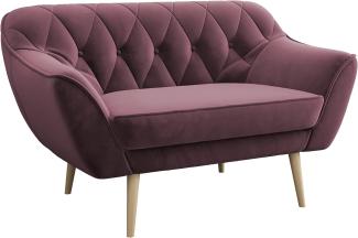 MKS MEBLE Sofa - Moderne Sofa - Skandinavische Deko Polstersofa - Pirs Loungesofa - Zwei Personen Rosa