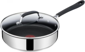 Tefal Jamie Oliver by Quick & Easy, Sautepfanne mit Glasdeckel, Edelstahl, 25 cm