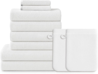 Blumtal Handtuch Set Blumtal 10 Teilig - Handtücher Set 100% Baumwolle, weich und saugstark, Frottee (10er Set), 2 Bade-, 4 Hand-, 2 Gästetücher + 2 Waschlappen