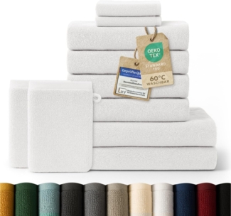 Blumtal Handtuch Set Blumtal 10 Teilig - Handtücher Set 100% Baumwolle, weich und saugstark, Frottee (10er Set), 2 Bade-, 4 Hand-, 2 Gästetücher + 2 Waschlappen