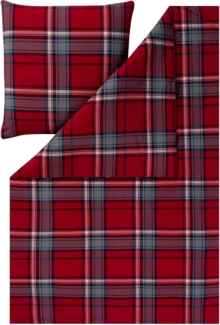 Estella Kuschelflanell Bettwäsche Hannes rot|140x200 cm + 70x90 cmEstella Kuschelflanell Bettwäsche Hannes rot