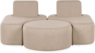 Lounge Set mit Tisch 2-Sitzer FABRO Stoff Beige