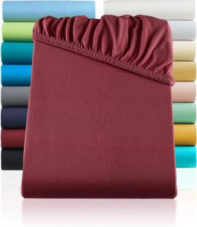 2er Pack Kinder Spannbettlaken 70x140 cm 60x120 cm Jersey Spannbetttuch für Babybett Kinderbett, Bordeaux