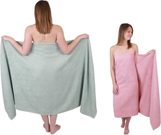 Betz Badetuch 2 Stück Badetücher groß XXL Berlin 100 x 200 cm Badetuch Saunatuch, 100% Baumwolle (2 Badetücher, 2-St), Farbe Jade-Lotus