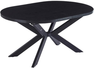 HOME DELUXE Esstisch Oval Ausziehbar AVENTI inkl. Sternfuß - 160-200 x 100 cm Dark Oak