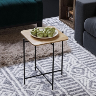 Couchtisch, 'SHB-005', 56 x 46 x 46, Schwarz, Natürlich