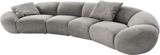 Big-Sofa Lunna 360x175 cm Strukturstoff Soft Grau 2 Kissen