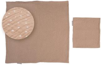 ULLENBOOM ® Babybettwäsche 80x80 cm Musselin Sand - 2 Teile (komplett): Baby Bettwäsche 80x80 cm & Kissenbezug 35x40 cm, Baby Bettset für das Babybett aus 100% Baumwolle