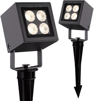 ISOLED LED Aussenstrahler Cube IP65, 4x2W CREE, anthrazit, warmweiß