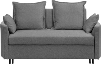 Beliani ' HOVIN' Schlafsofa, 2-Sitzer, Polsterbezug, grau, 166 x 92 x 84 cm (BxTxH)