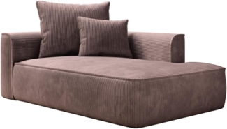Vente-unique - Recamiere - rechtsseitig - Cord - Rosa - PINETA