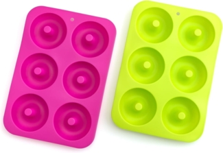 PRECORN Donutform Lebensmittelechte Silikon Donut Form Backen Antihaft faltbar Backform, (2-tlg)