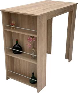 Bartisch Stehtisch Sonoma Eiche hell Sägerau 120 x 60 x 107 cm B x T x H