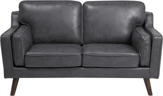 2-Sitzer Sofa Kunstleder grau LOKKA