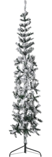 vidaXL Künstlicher Halb-Weihnachtsbaum mit Schnee Schlank 210 cm 344607