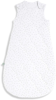 The Little Green Sheep Baby Sleeping Bag 0-6 Months, Quilted Printed Linen Sleeping Bag, 2.5 Tog for All Year Round, White with Dove Rice Print, SB001BE, White/Dove Rice, 0-6 Monate