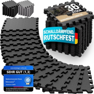 monzana Bodenmatte (36-St), Rutschfest, EVA-Schaumstoff, Bodenschutz, 30x30 cm, Fitnessmatte, Pool