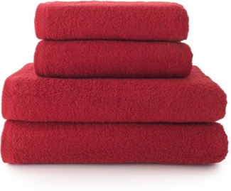 Top Towel - Plus - Große Badetücher - Badezimmerhandtücher - 2 Hand- oder Waschbeckenhandtücher + 2 Duschtücher - 100 % Baumwolle - Granat