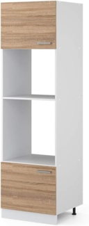 Hochschrank R-Line Sonoma 60 cm mit offenen Regalen, und Türen Vicco