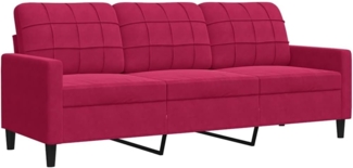 vidaXL 3-Sitzer-Sofa Weinrot 180 cm Samt 4007638