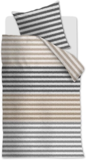 Beddinhouse Mako-Satin Bettwäsche Misha Grey 155X220 155x220 cm + 1 x 80 x 80 cm 1 Bettbezug, 1 Kissenbezug Grau