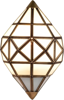 Marrakesch Orient & Mediterran Interior Wandleuchte Wandleuchte Ansheo Weiß Metall Glas, H 28cm Handarbeit Boho, Handarbeit