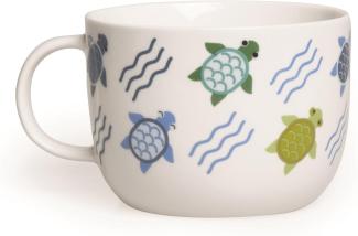 Excelsa Animals Tasse Jumbo, 450 ml, Porzellan, Weiß Schildkröte 11x11x8. 1 cm Weiß bunt