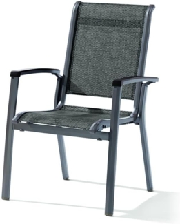 Sieger Calvi Stapelsessel mit Polyesterbeschichtung, Aluminium Eisengrau 64 x 97 x 67 cm