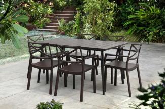 BEST Gartenmöbelset 7-tlg. Dining Gruppe Torino bronze bronze