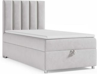 Best for Home Boxspringbett K10 SINGLE mit Bettkasten (Silber 90x200)