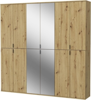 Garderobenschrank mit Spiegel Line-Up in Eiche 183 x 193 cm