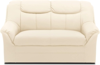 DOMO Collection Berlin Sofa | klassisches 2er Sofa | zeitlose Garnitur mit weichem Kunstleder | Maße: 143|90|89 cm (B|T|H) | Farbe: beige (weiß)