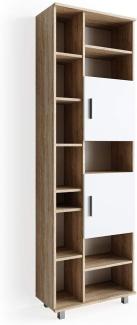 VICCO Badschrank ILIAS 190 x 60 cm Weiß Sonoma - Hochschrank Regal Badregal