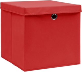 vidaXL Aufbewahrungsboxen mit Deckeln 4 Stk. Rot 32x32x32 cm Stoff 288362