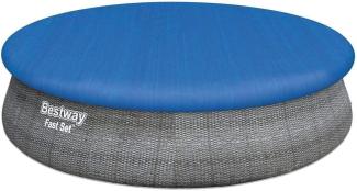 BESTWAY 57372 Fast Set Swimmingpool Rund Rattan Look Filter Leiter 457x107