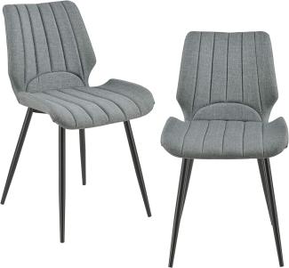 Esszimmerstuhl Mendoza 2er Set 77 x 57,5 x 46 cm Dunkelgrau en. casa