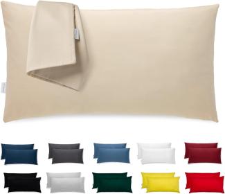 Kissenbezug 40x60 Mikrofaser Premium 2er Set Kissenhülle Deko für Kissen Bett/Sofa Stoff Superweicher Resistent Hypoallergen Anti-Milben Atmungsaktiv Kopfkissenbezug mit Verdecktem Zip Voll Waschbar