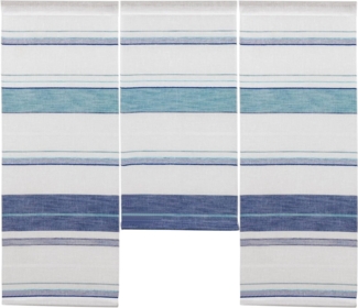 Clever-Kauf-24 Scheibengardine Design Mini Flächenvorhang Set weiß bestickt Kaffee 4057-01 (3 St), Stangendurchzug, transparent, bestickt