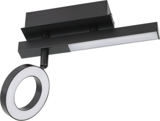 Eglo 900513 Spotleuchte CARDILLIO 2 Alu, Stahl schwarz, Kunststoff satiniert LED 1X3,2W;1X2,2W 3000K L:22. 5cm B:6. 5cm H:16. 5cm