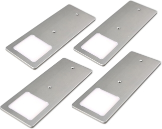 kalb LED Unterbauleuchte LED Unterbauleuchten silber 5W- sehr flache Küchenleuchte, 4er Set neutralweiß, neutralweiss