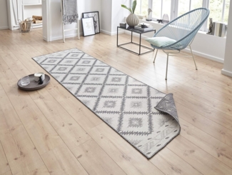 In- & Outdoor Wendeteppich Malibu Grau Creme - 80x250x0,5cm