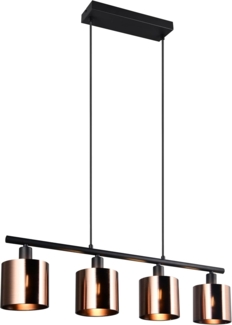 Pendelleuchte JASON 4-flammig mit Lampenschirmen Bronzefarbig, Breite 75cm