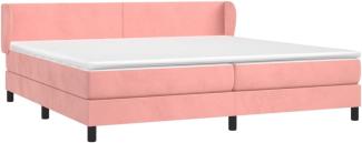 vidaXL Boxspringbett mit Matratze Rosa 200x200 cm Samt, Härtegrad: H2 [3127396]