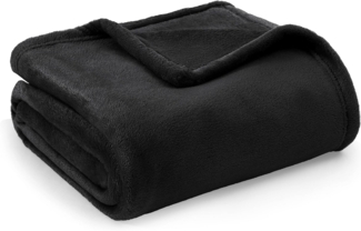 BEDSURE Kuscheldecke Flauschig Decke Fleecedecke - Wohndecke Warm Winter Weich, Sofadecke XL, Decke Couch Blanket, Wohn- & Kuscheldecken 150x200 cm, Sofa überwurfdecke Schwarz