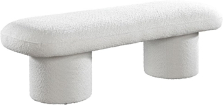 Vente-unique - Bank - Bouclé-Stoff - Weiß - CONOMO